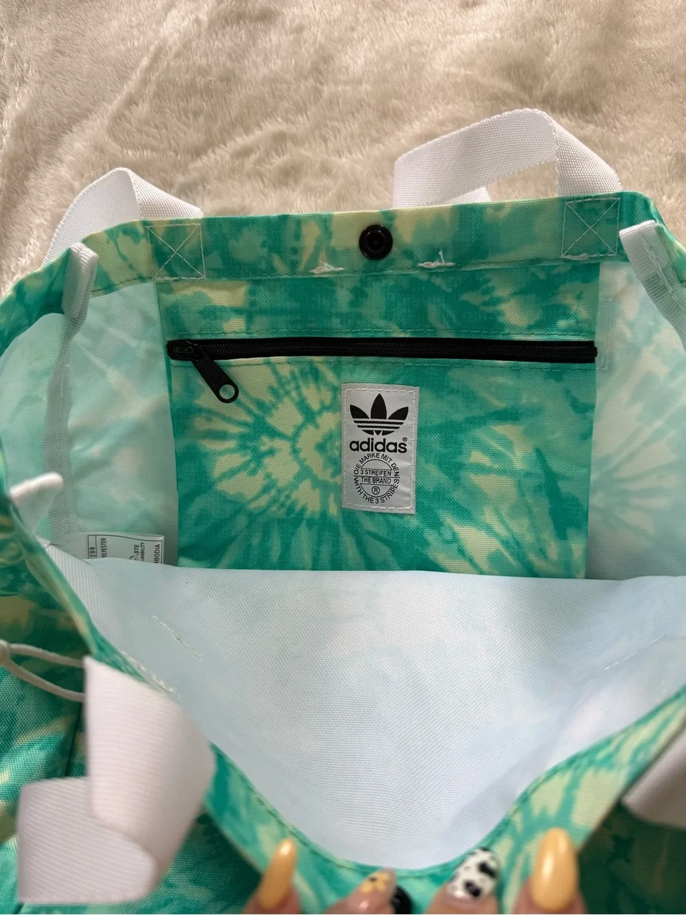 Adidas Originals Tie Dye Tote Bag Green Blue Teal NWT